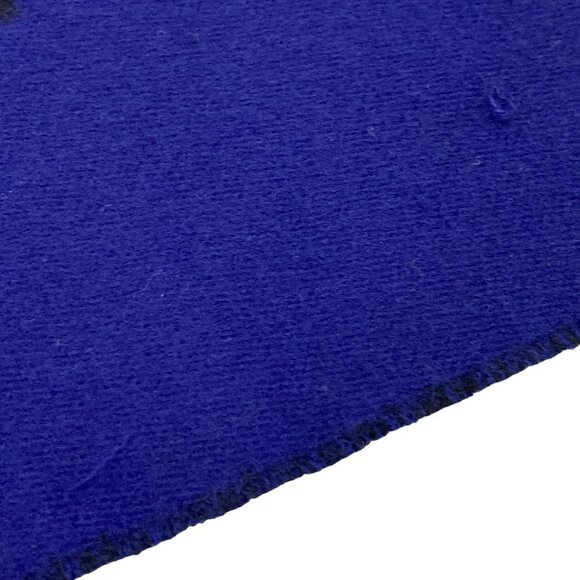 Auth BALENCIAGA - Navy Black Wool Scarf - Picture 4 of 5